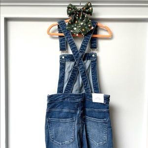 H&M Girls Denim Cropped Cutoff Overalls Size 8-9
